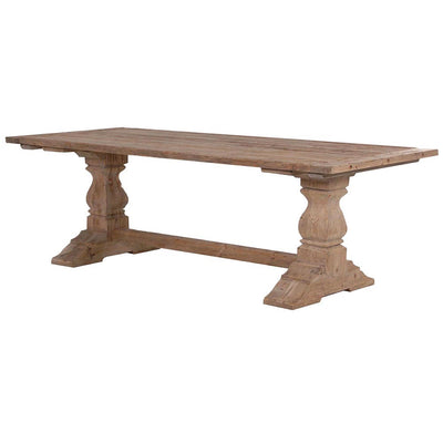 Reclaimed Pine Pedestal Dining Table