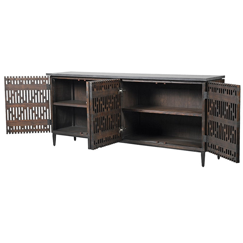 Dark Lattice 4 Door Sideboard