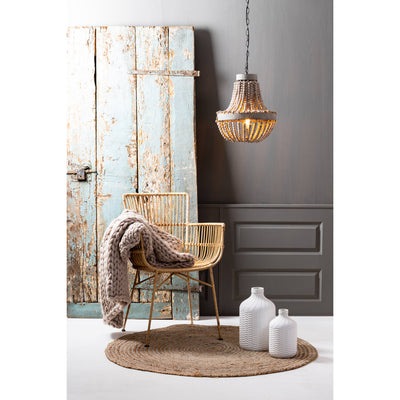 Small White Beaded Hanging Shade