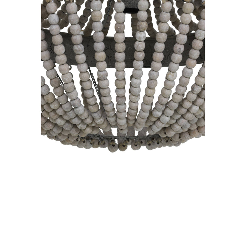 Large White Beaded Hanging Shade