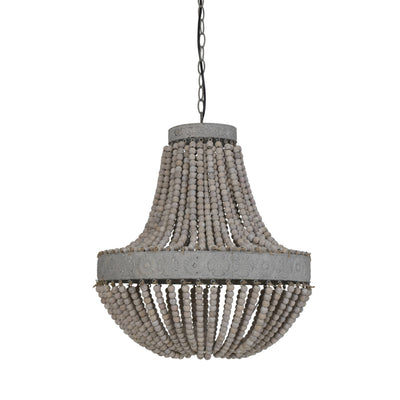 Large White Beaded Hanging Shade