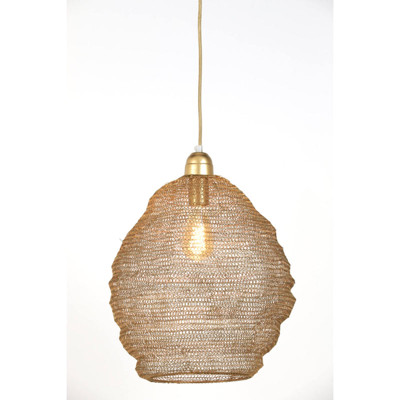 Small Antique Bronze Wire Hanging Shade