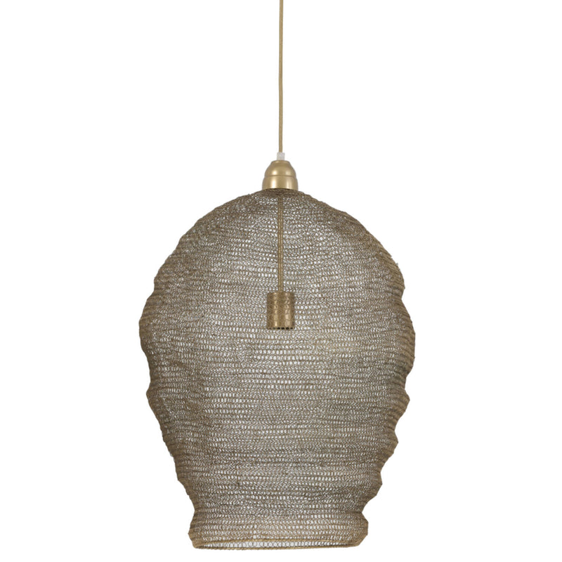 Large Antique Bronze Wire Hanging Shade