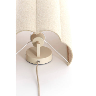 40cm Natural Fabric Scallop Wall Light