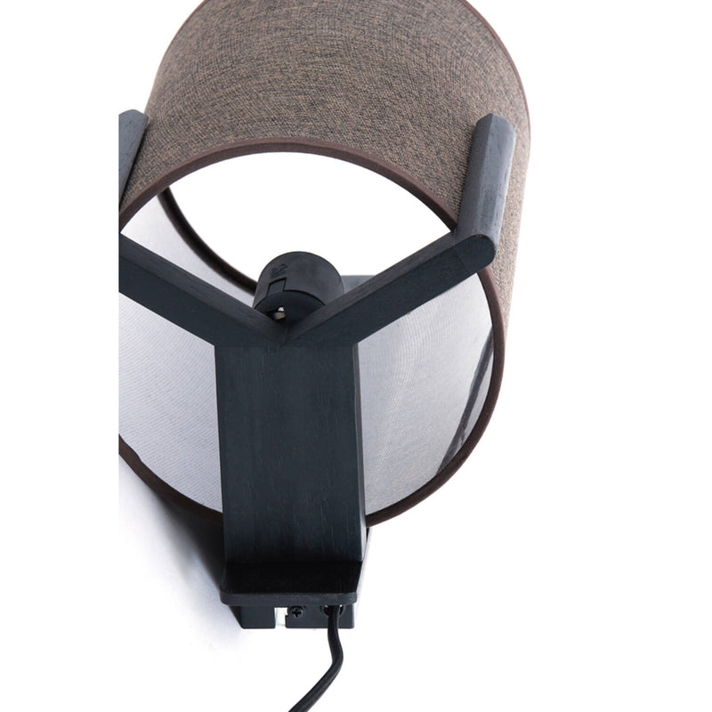 Dark Brown & Linen Wall Lamp