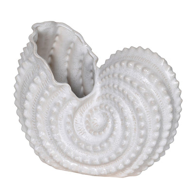 White Ceramic Shell Vase