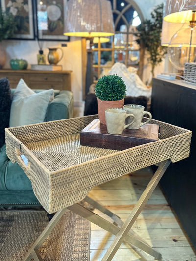 Rattan Tray on Stand