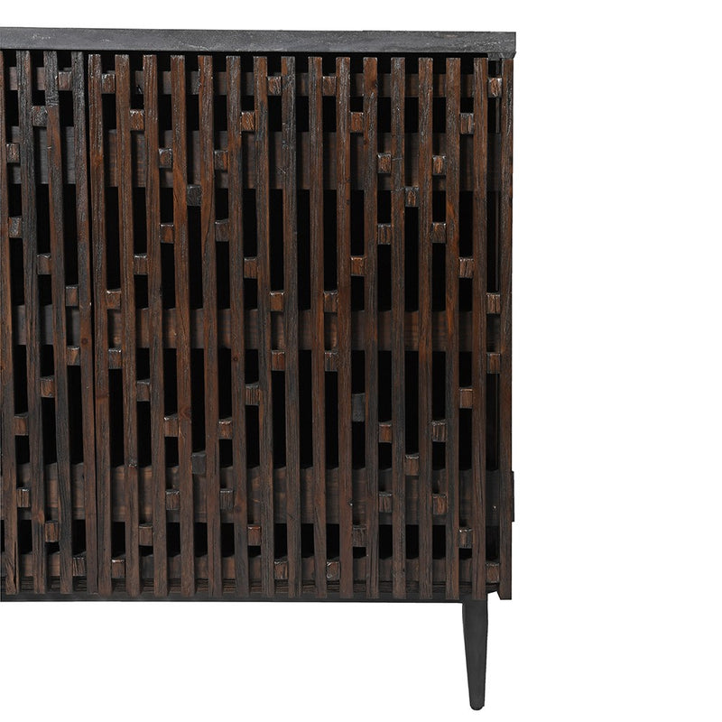 Dark Lattice 4 Door Sideboard