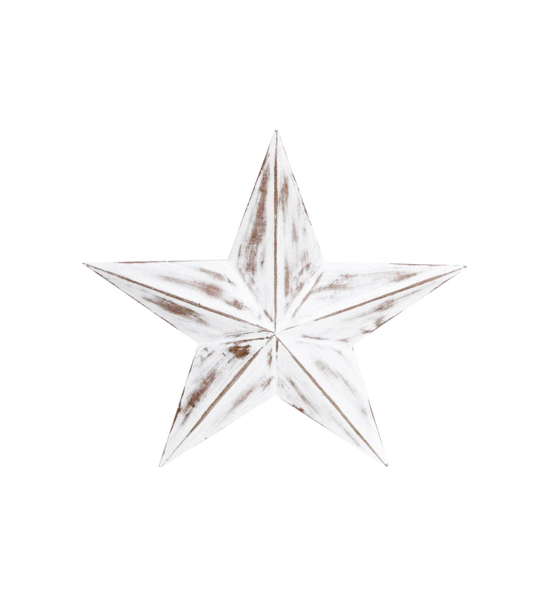 Antique White Wooden Star 38cm