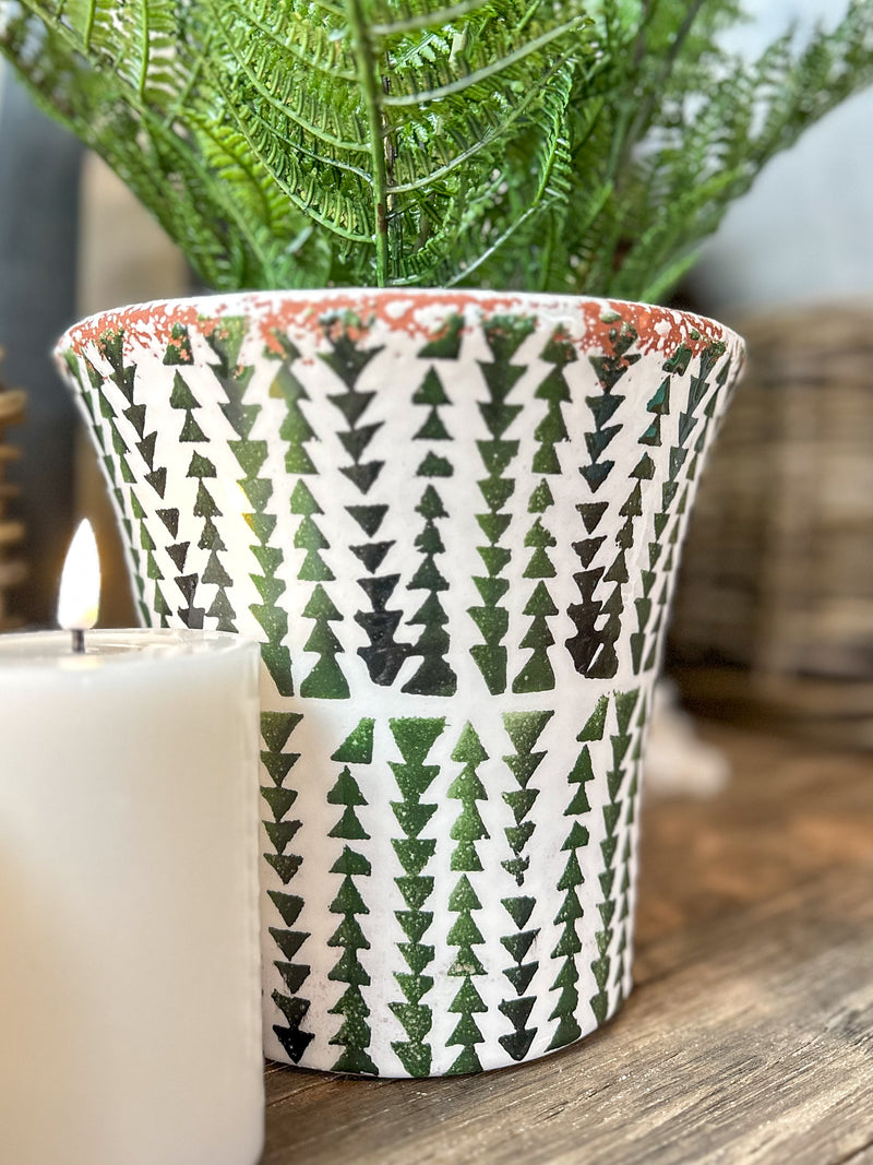 Green & Black Ceramic Pot