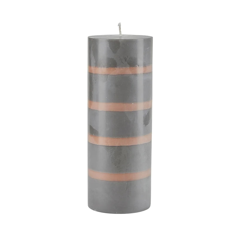 Grey/Ochre Block Stripe Candle