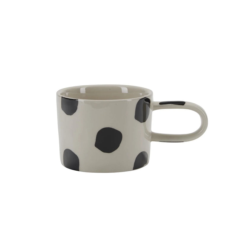 White & Black Large Dots Mug
