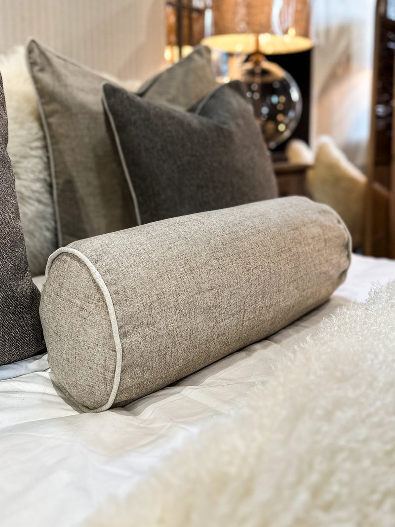 Brushed Oatmeal & Oyster Bolster Cushion