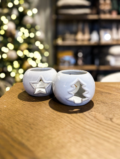 Large Antique Silver Ribbed Votive