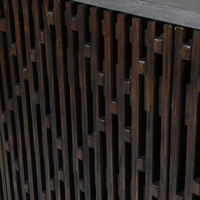 Dark Lattice 4 Door Sideboard