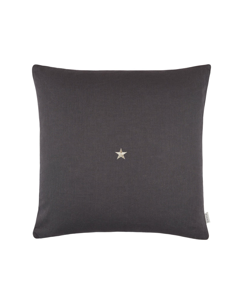 Linen Star Pewter Square Cushion