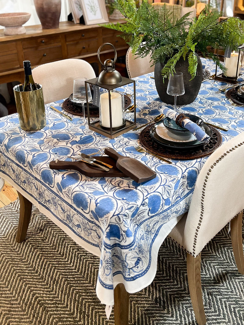 Blue Block Tablecloth