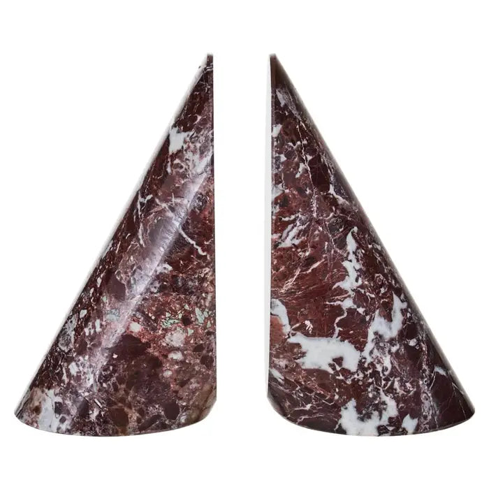 S/2 Red Marble Bookends