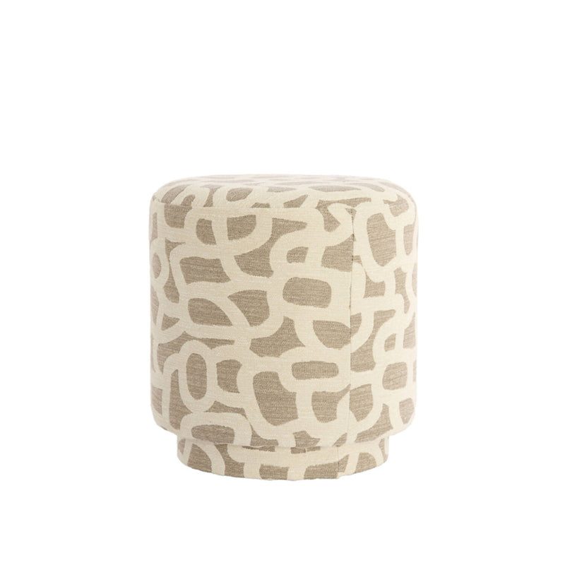 Taupe & Beige Swirl Pattern Pouf