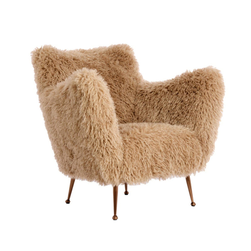 ALYSSA Beige Faux Fur Chair