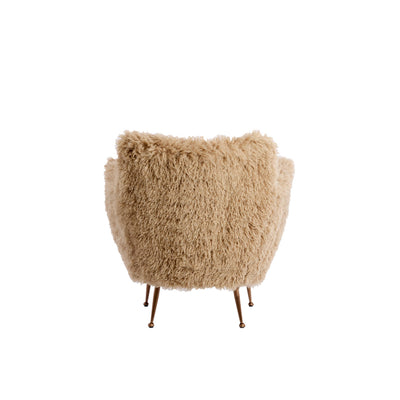 ALYSSA Beige Faux Fur Chair