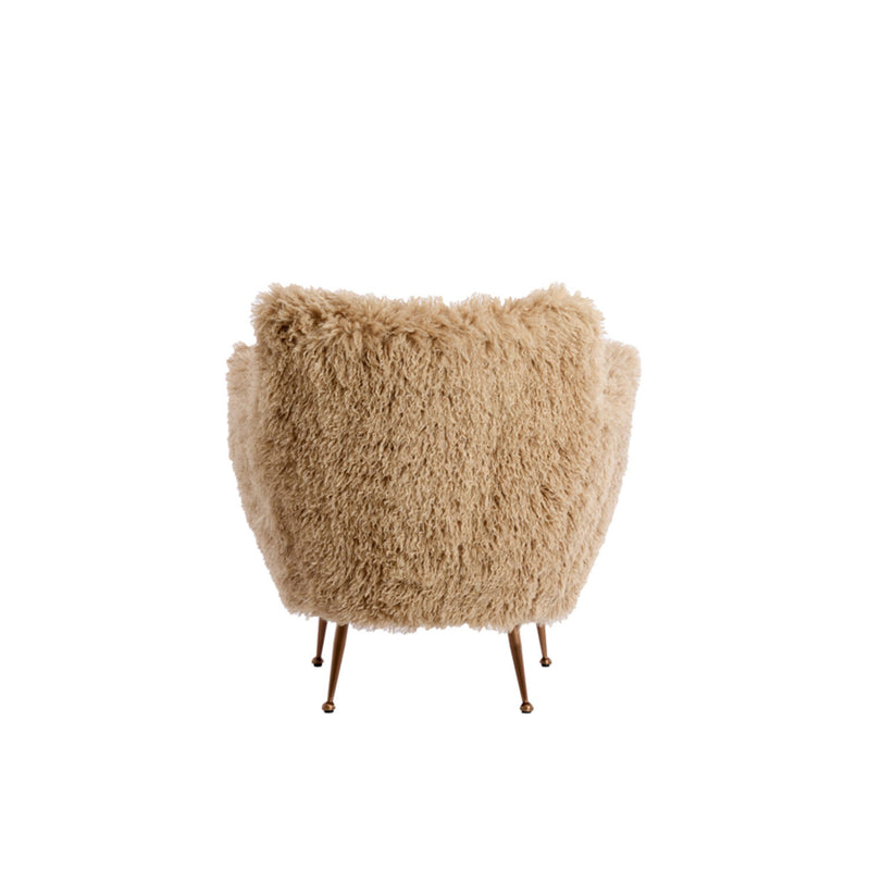 ALYSSA Beige Faux Fur Chair