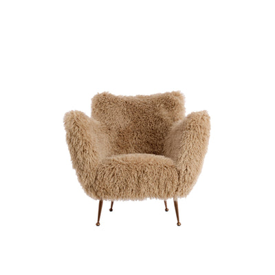 ALYSSA Beige Faux Fur Chair