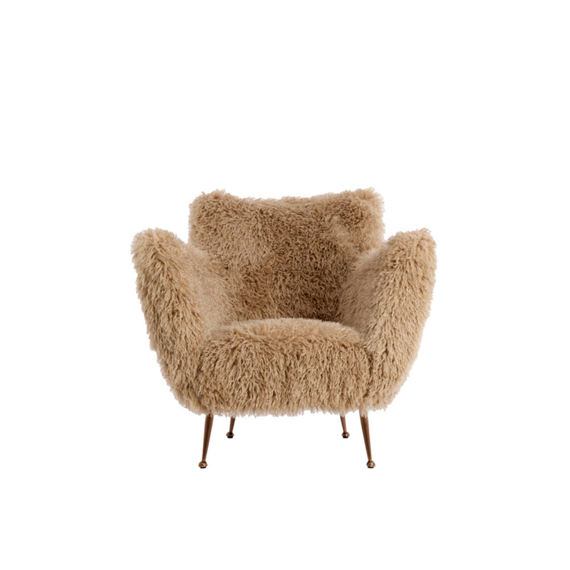 ALYSSA Beige Faux Fur Chair