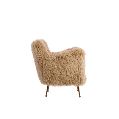 ALYSSA Beige Faux Fur Chair