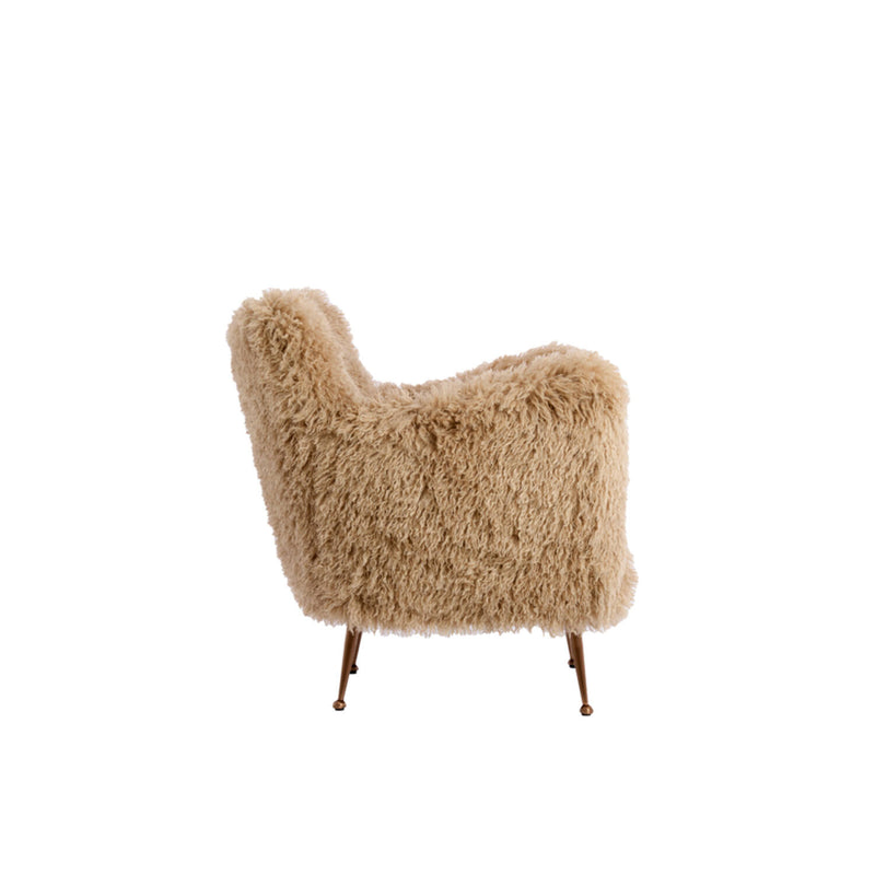 ALYSSA Beige Faux Fur Chair