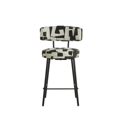 Black & White Patterned Bar Chair