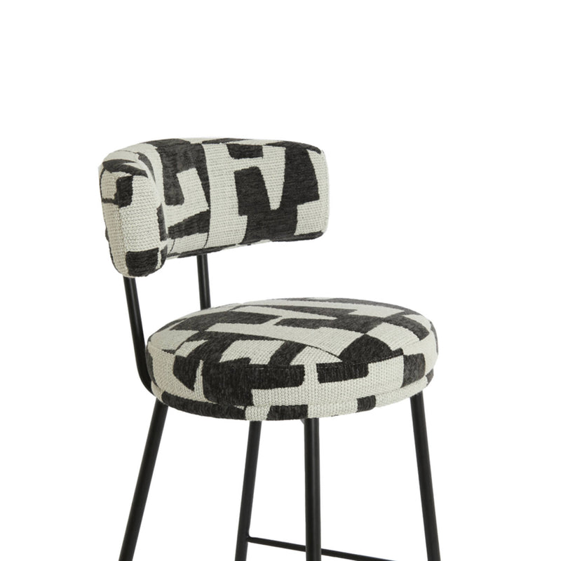 Black & White Patterned Bar Chair