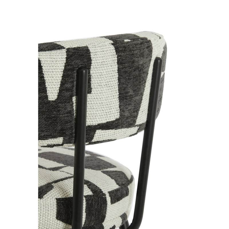 Black & White Patterned Bar Chair