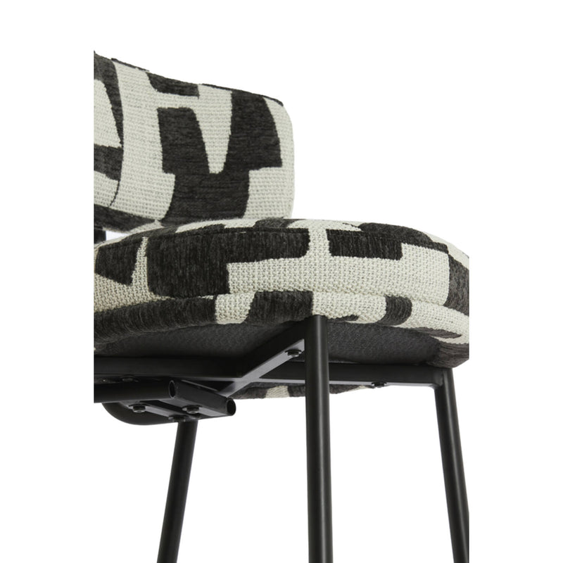 Black & White Patterned Bar Chair