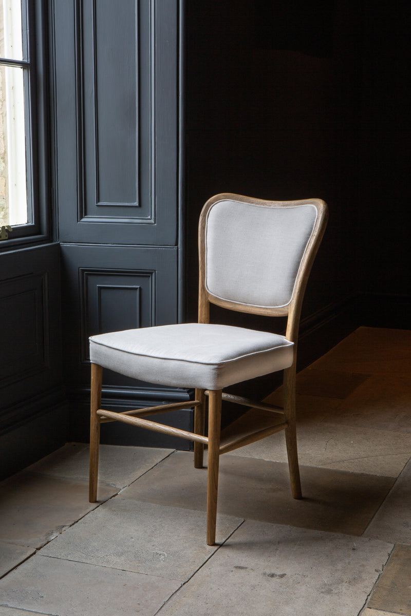 Cream & Wood Dining Chair