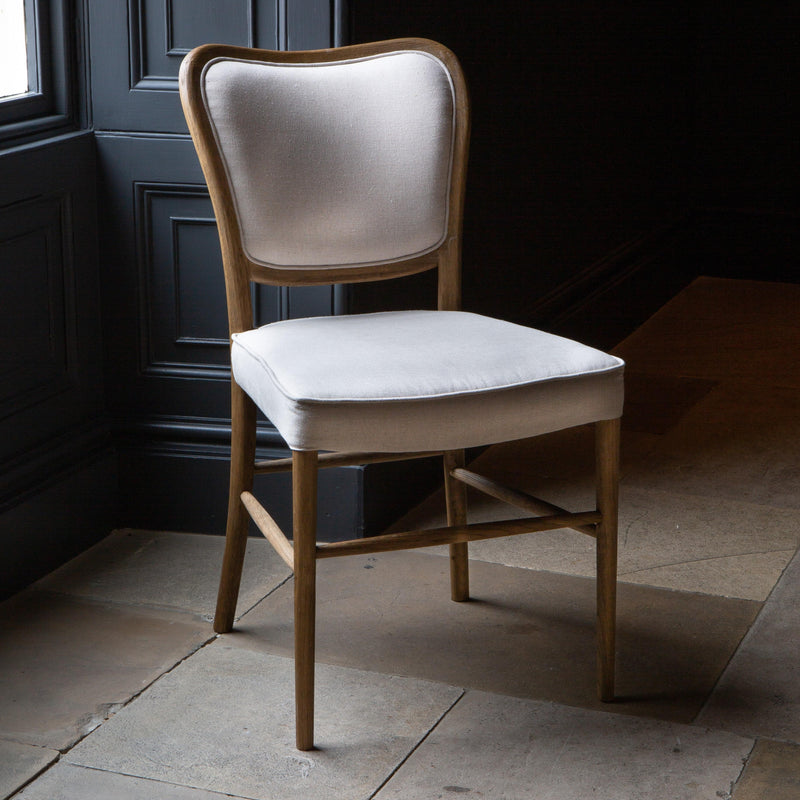 Cream & Wood Dining Chair