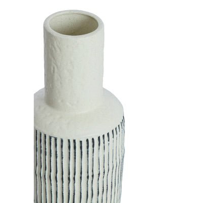 40.5cm Matte Cream/Black Decorative Vase
