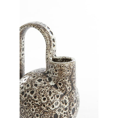 ERRES Cream & Black Spotted Deco Vase