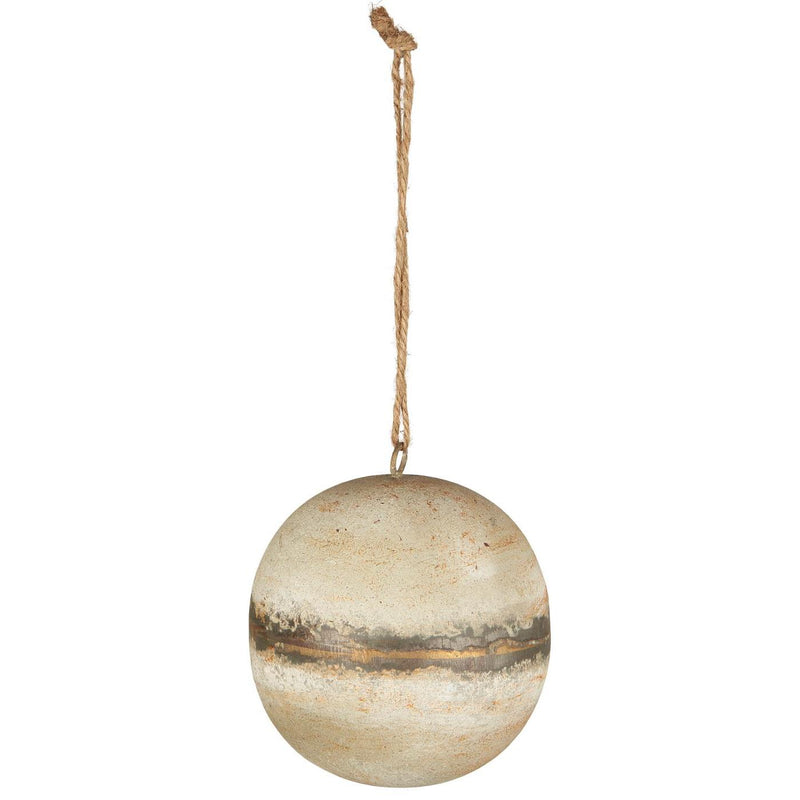 Large Beige Metal Bauble