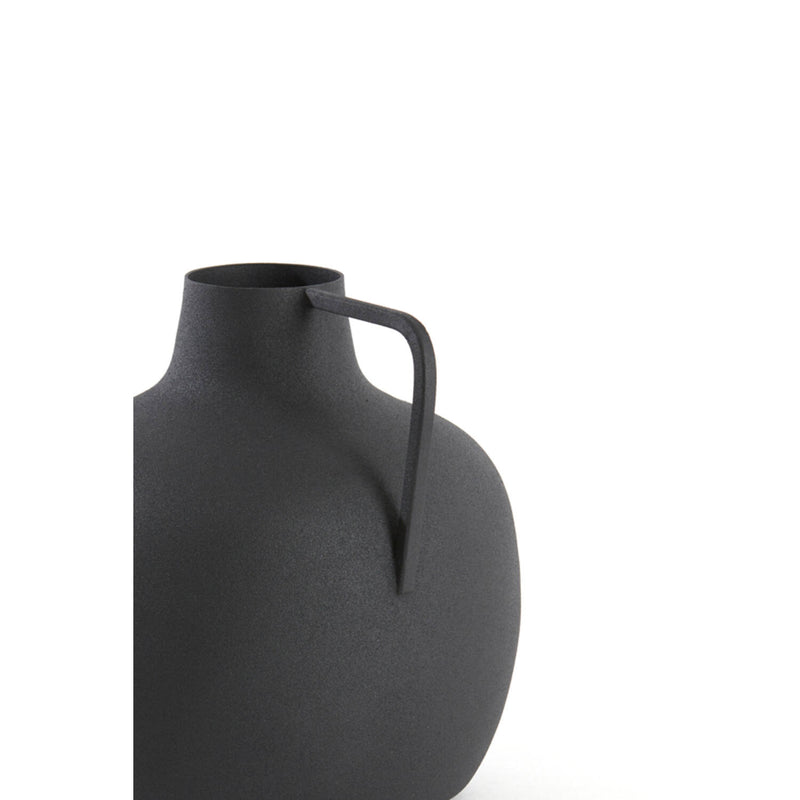 Matte Black Round Handle Vase