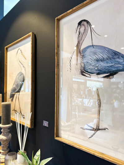 Set of 2 Framed Blue Heron Pictures