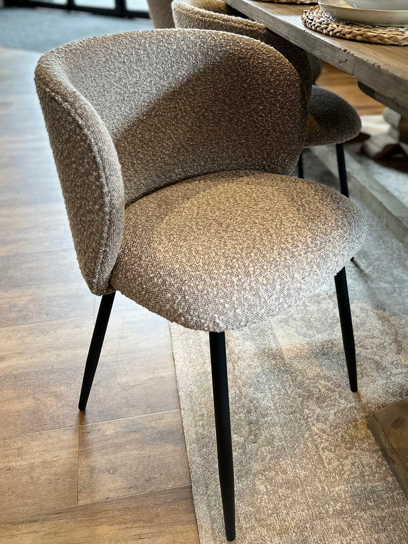 Grey Boucle Dining Chair