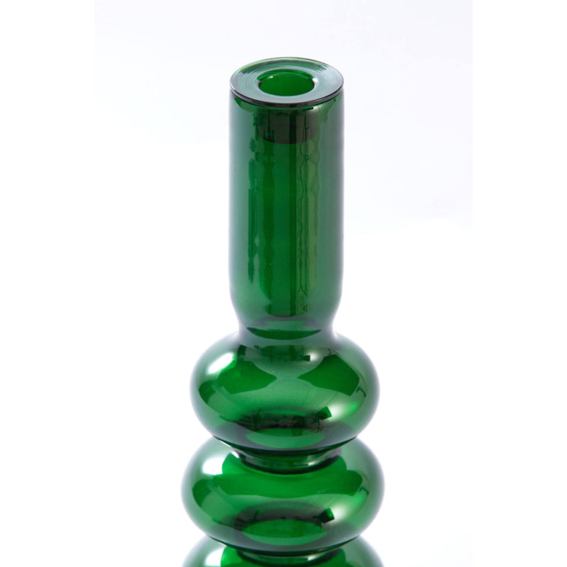 25cm Dark Green Glass Bubble Candleholder