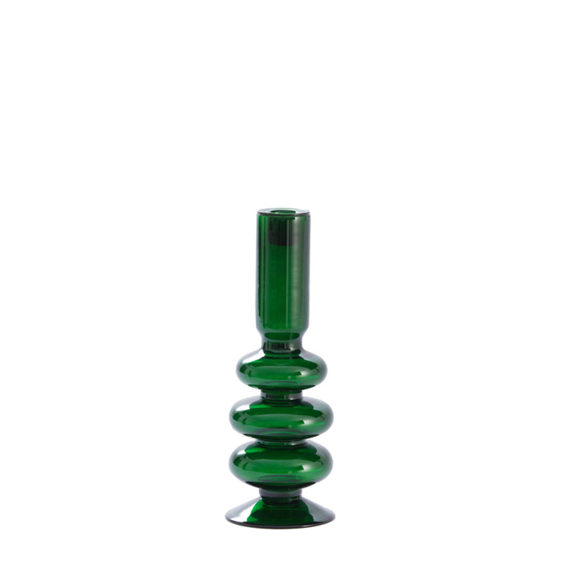 25cm Dark Green Glass Bubble Candleholder