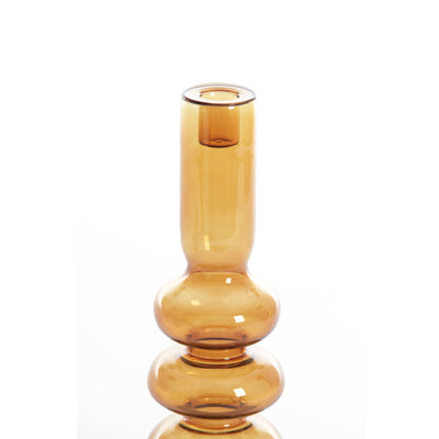 30cm Brown Glass Bubble Candleholder