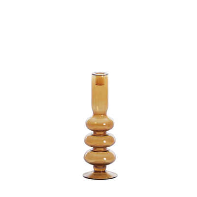 30cm Brown Glass Bubble Candleholder