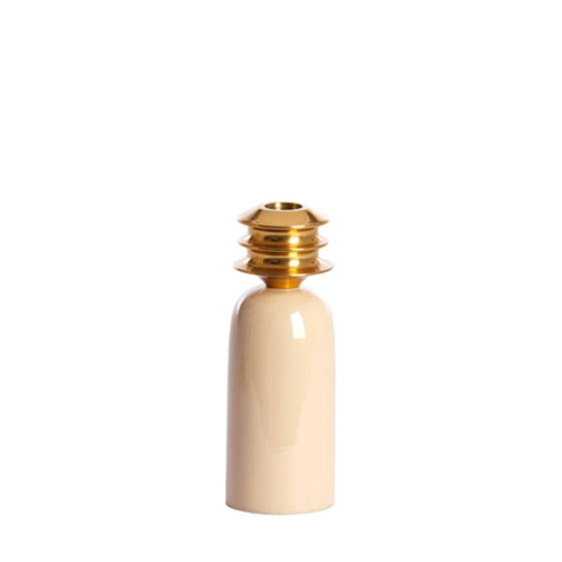 FAYE Gold & Sand Candlestick 18cm