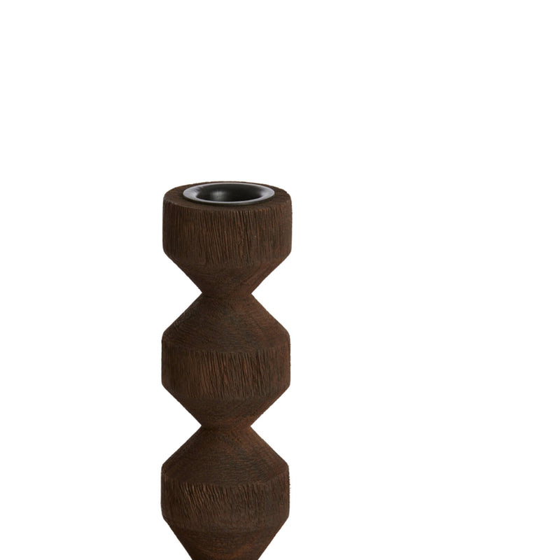 DINA Dark Brown Candlestick 18cm