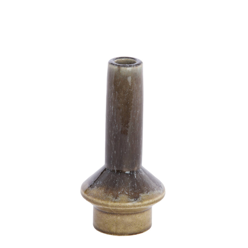 Olive & Brown Dipped Candle Holder