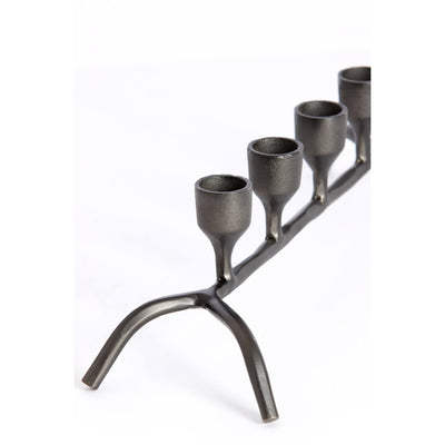 Gunmetal 7 Candle Sticks Holder